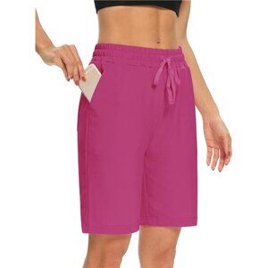 Womens Yoga Shorts Rose Red